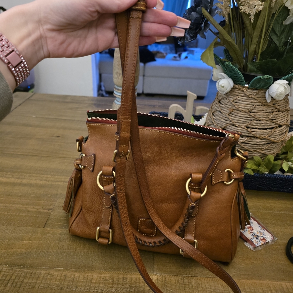 Dooney & Bourke Tan Leather Satchel - Picture 3 of 4